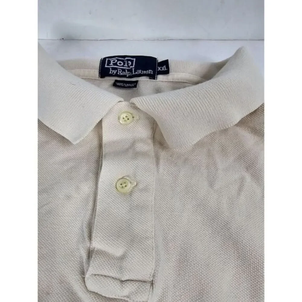 Vintage Polo Ralph Lauren Shirt Mens 2XL XXL White 100% Cotton Golf 80s 90s‎ Y2K